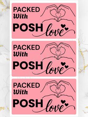 100 Thank you Stickers Packed with Posh Love | Small Business Labels